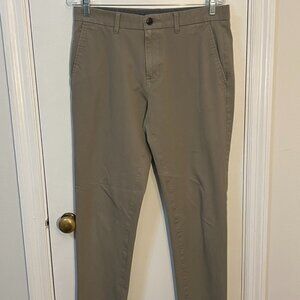 J.M. Haggar Mens Luxury Comfort Chino Pants Tan 32 x 30 Slim Fit HC00355